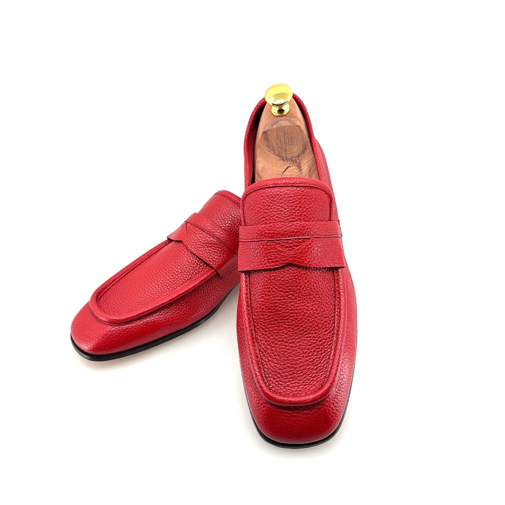 C Collection Deerskin Penny Loafer - Red
