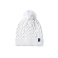 Cable Knit Pom Beanie in White
