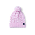 Cable Knit Pom Beanie in Lilac