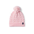 Cable Knit Pom Beanie in Pink