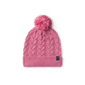 Cable Knit Pom Beanie in Rose Pink