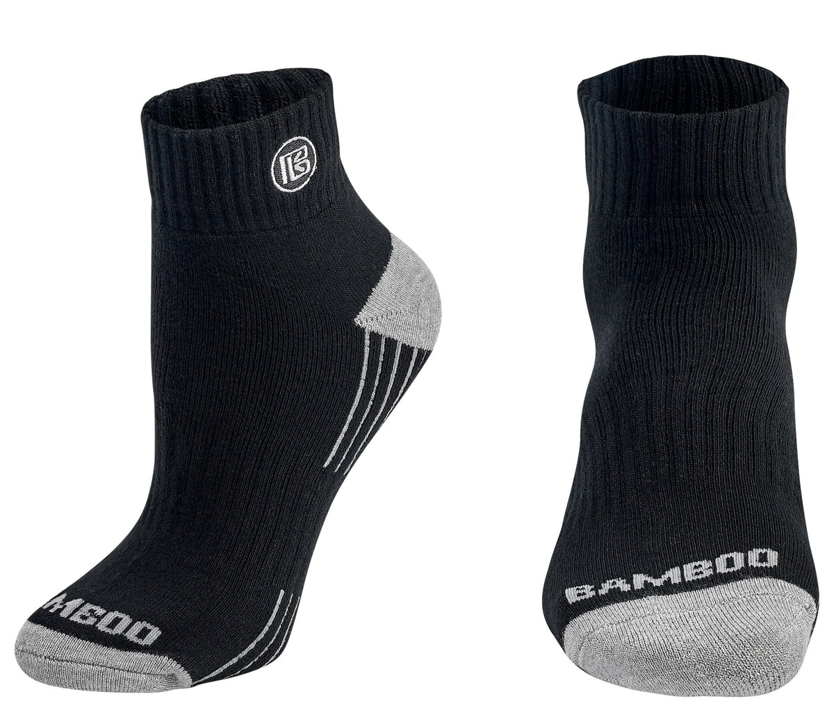 Premium Bamboo Rayon Quarter High Crew Socks - 3 Pair and 6 Pair Packs Available